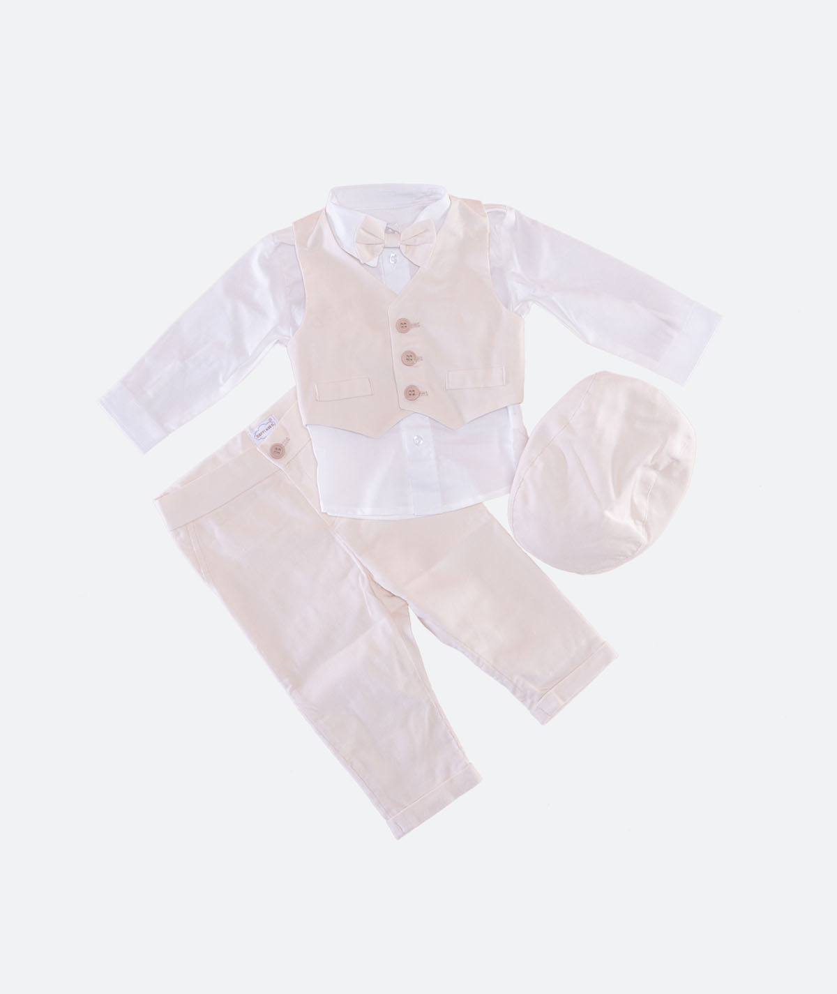 Semina Baby Anzug Taufanzug für Jungen 3-teilig Sakko Hose Weste Creme weiß Celebration 